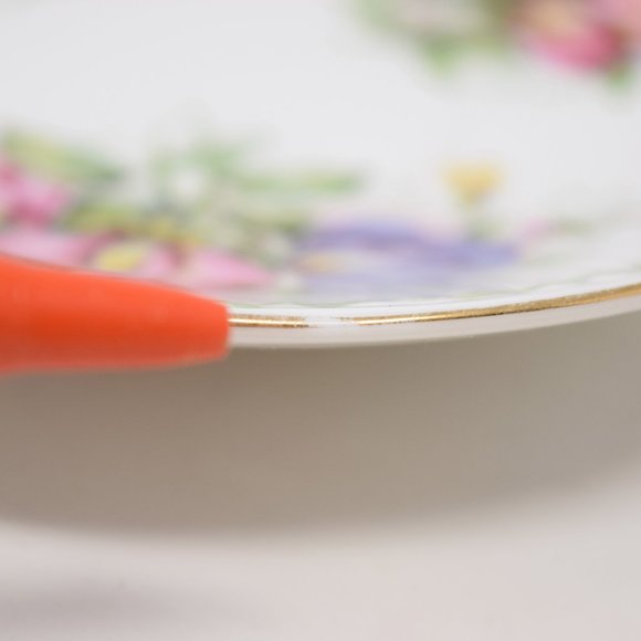 Rosina Queens Saucer Bone China Special Flowers Sweet Pea April England Floral - Picture 8 of 10